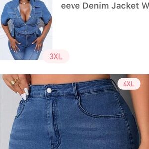 Dark Blue Denim Set: Cropped Jacket and denim Skort